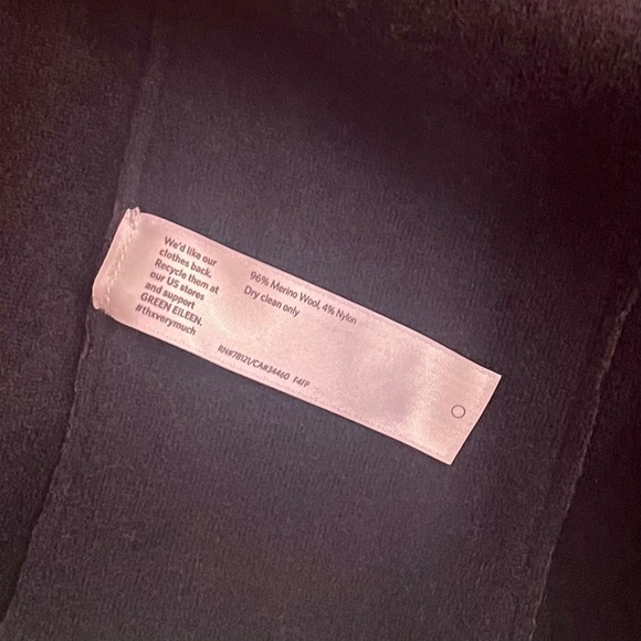 EILEEN FISHER Brown Felted Merino Wool Button Up Jacket Blazer Military Medium - Picture 12 of 14